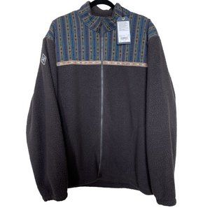 prAna Deep Pile Jacket‎ Mens Size XXL Aztec Southwest Full Zip Coat NEW
